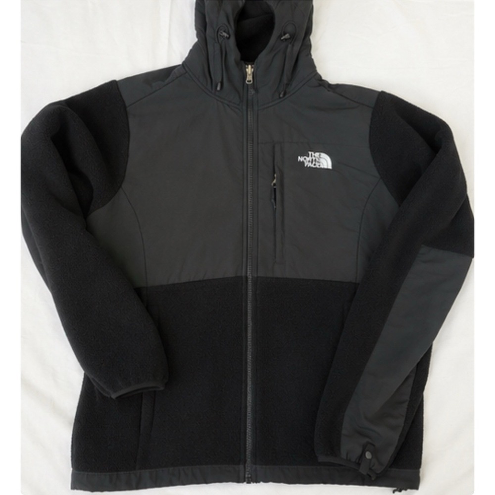 The North Face Denali Hoodie Black Full Zip Fleece Jacket Hooded Womens M